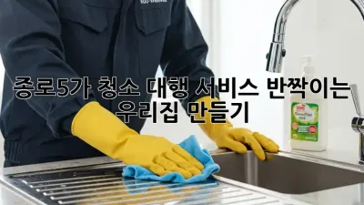 종로5가 청소 대행 서비스: 반짝이는 우리집 만들기