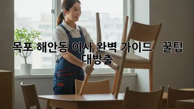 목포 해안동 이사 완벽 가이드 🚚💨 : 꿀팁 대방출!