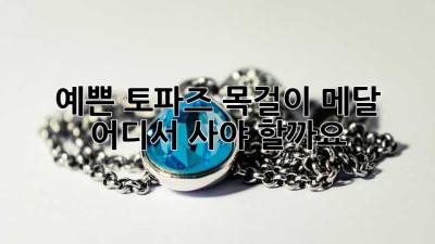 예쁜 토파즈 목걸이 메달, 어디서 사야 할까요? ✨